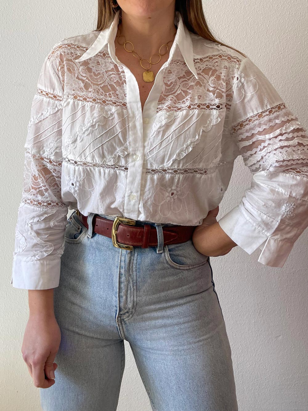 Camisa blanca combinada