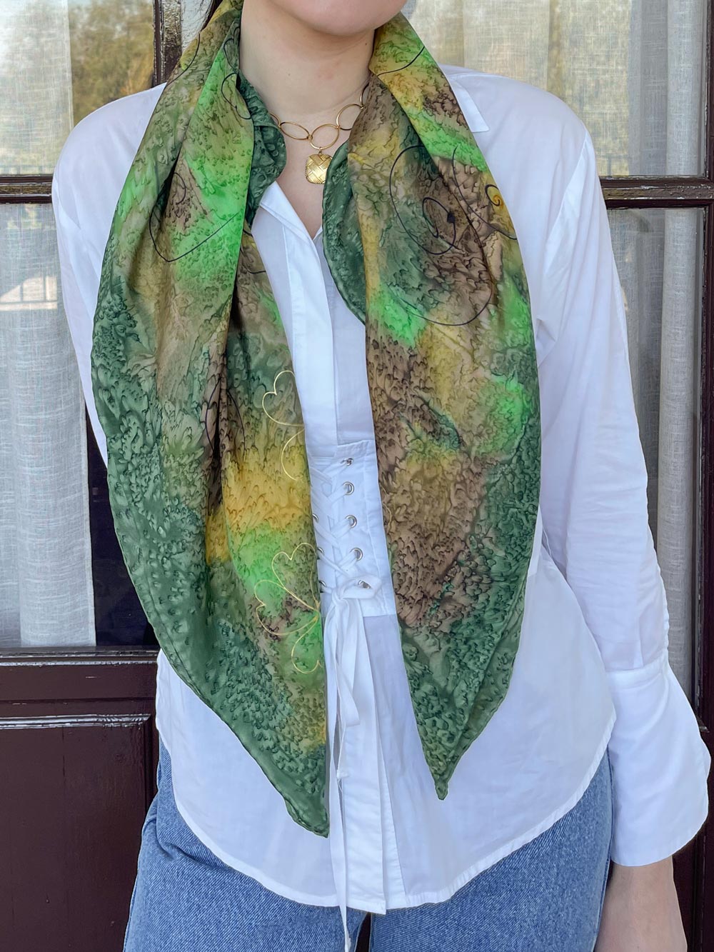 Panuelo seda pintado a mano Imagen de Panuelo seda pintado a mano