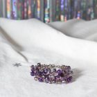 Imagen de Pulsera abalorios fiesta tonos morados