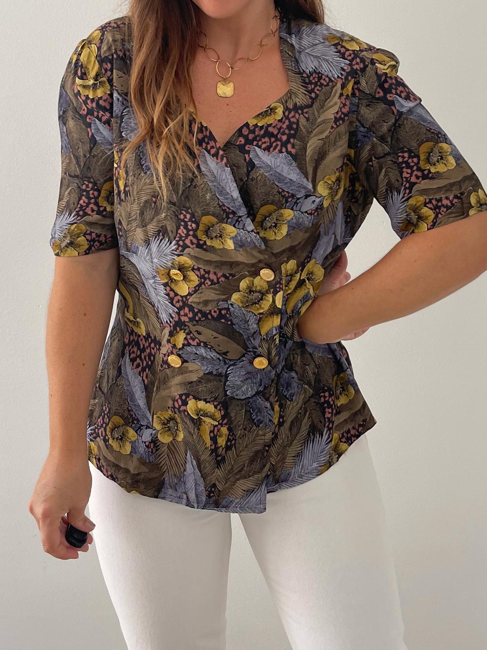 blusa-tipo-blazer-vintage Blusa tipo blazer vintage