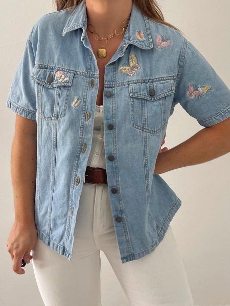 Chaqueta denim mariposas