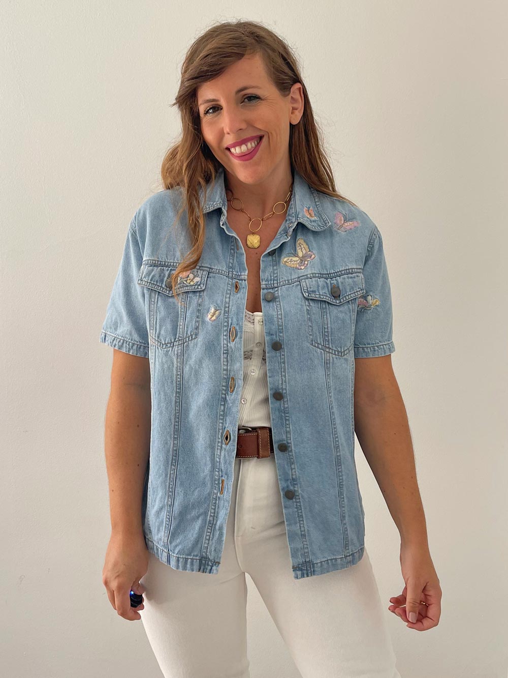 Chaqueta denim mariposas