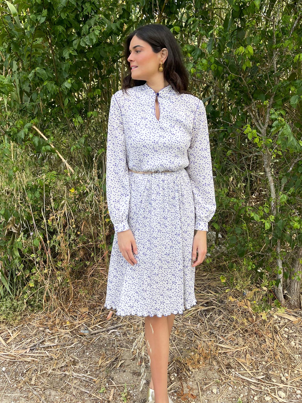 Imagen de Vestido estampado vintage plisado