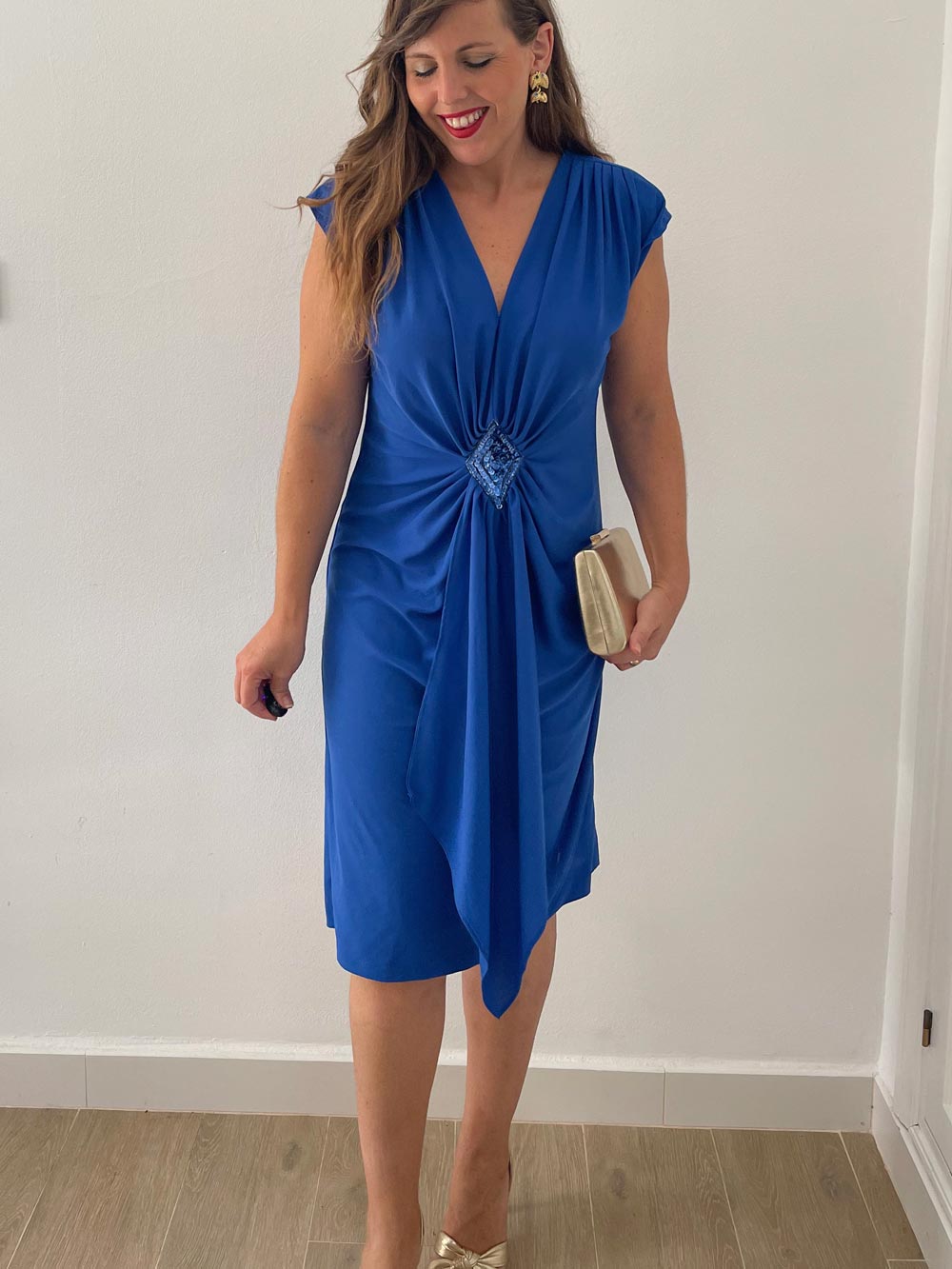 Vestido fiesta azul klein