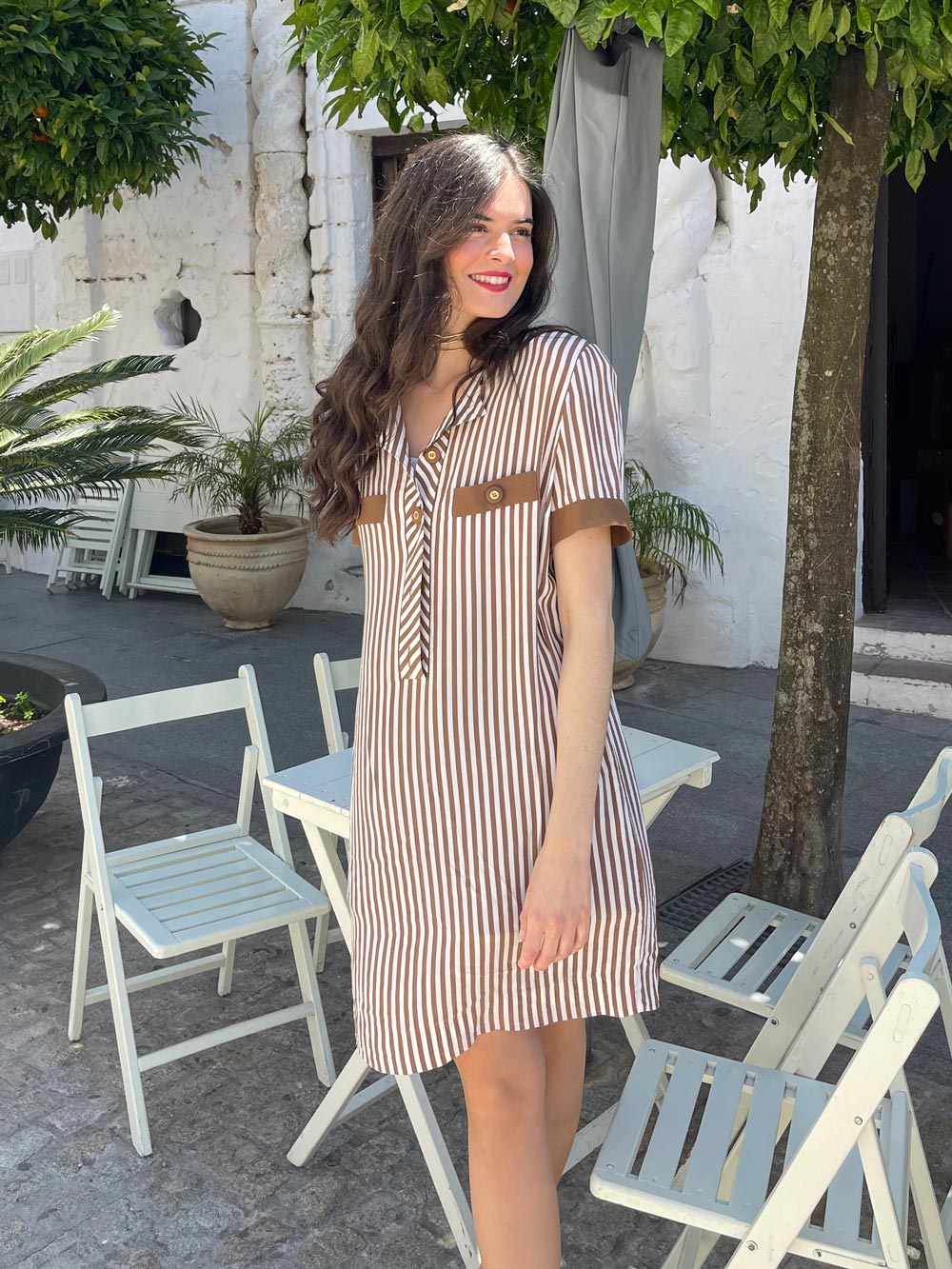 Imagen de Vestido fluido vintage a rayas