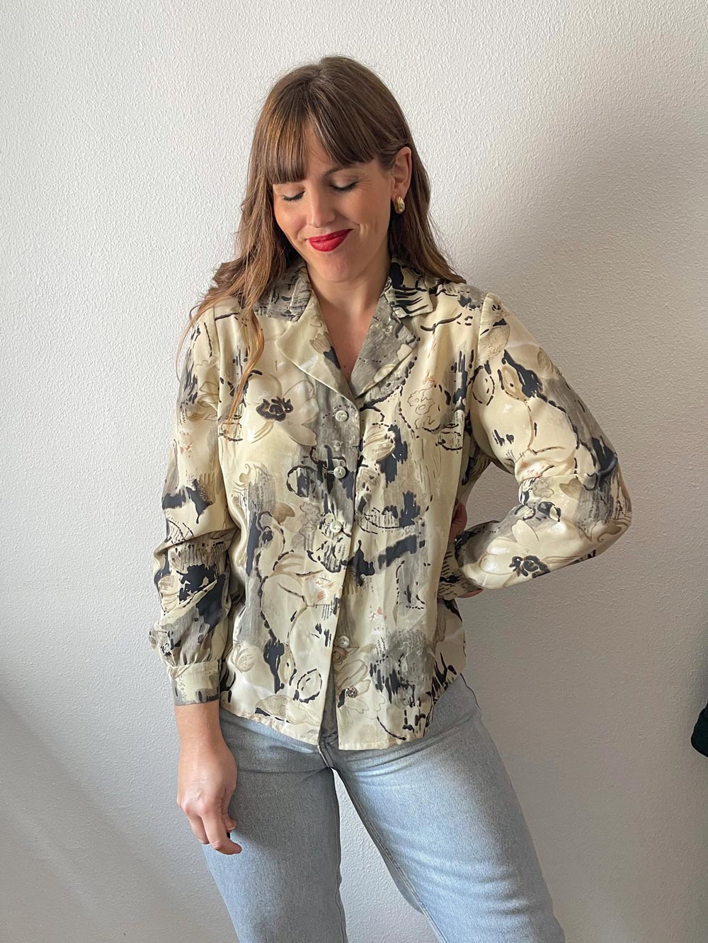 Imagen de Camisa vintage estampada hecha a mano