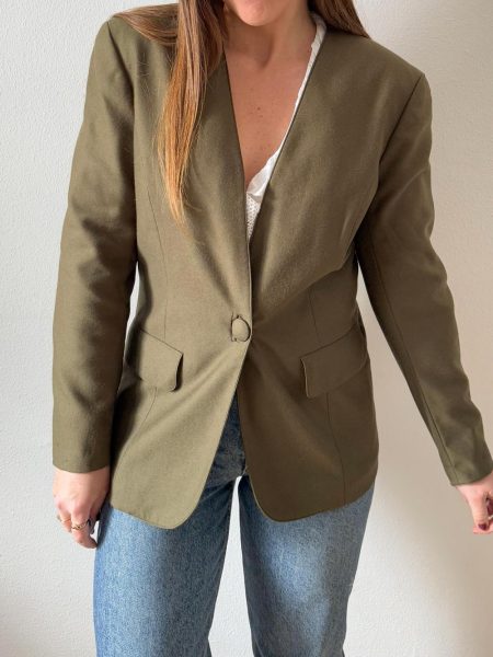 Blazer entallada verde