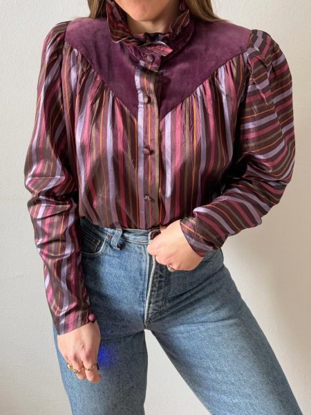 Blusa satinada rayas