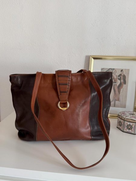 Bolso de piel bicolor