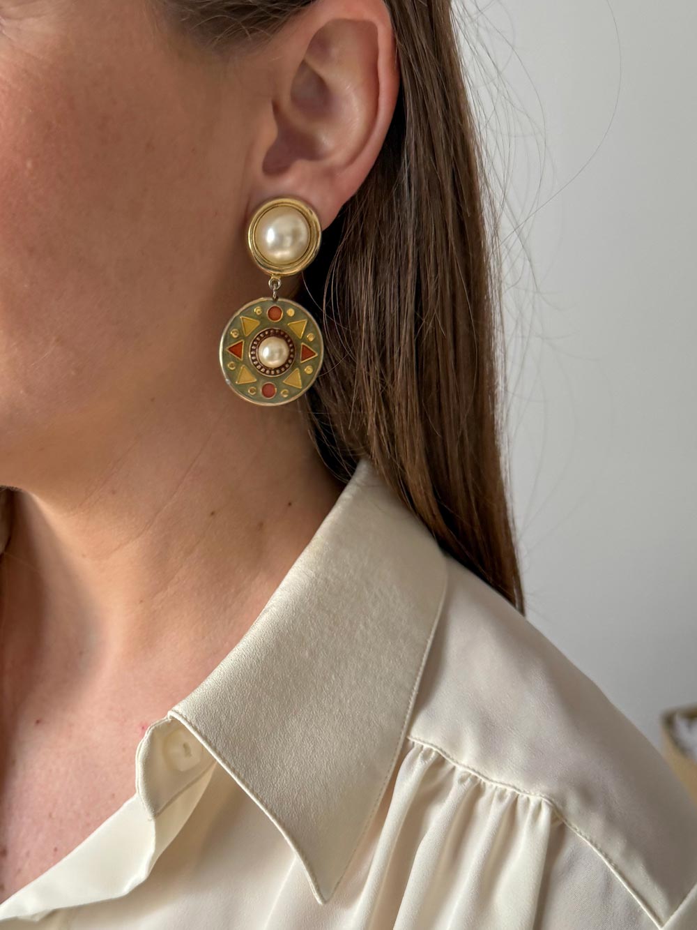 Pendientes vintage esmaltados