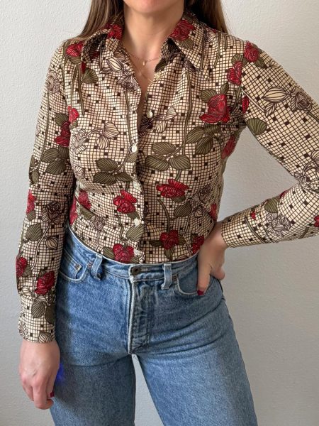Camisa rosas 70s
