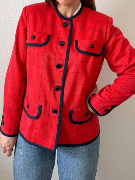 Chaqueta roja de cuadros