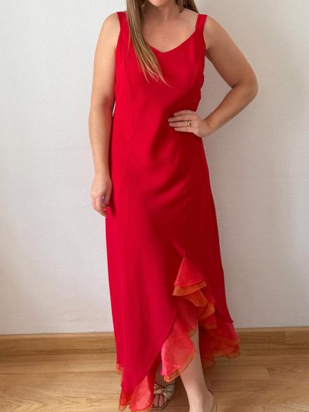 Vestido largo volantes