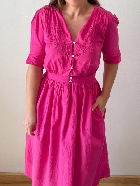 Vestido rosa 70s