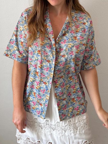 Camisa algodon flores