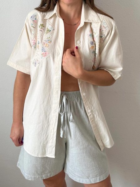 Sobrecamisa bordada 90s