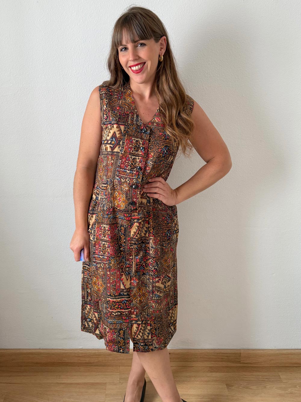 Imagen de Vestido estampado etnico detallesc