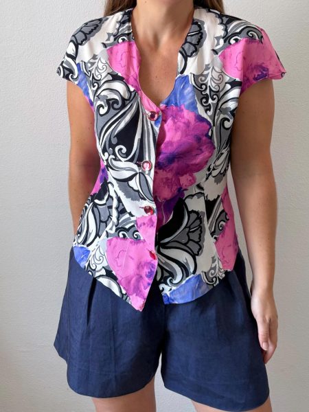 Blusa vintage botones joya