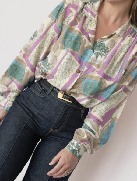 Camisa larga de seda