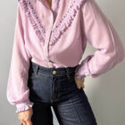 Imagen de Camisa rosa con volantes (6)