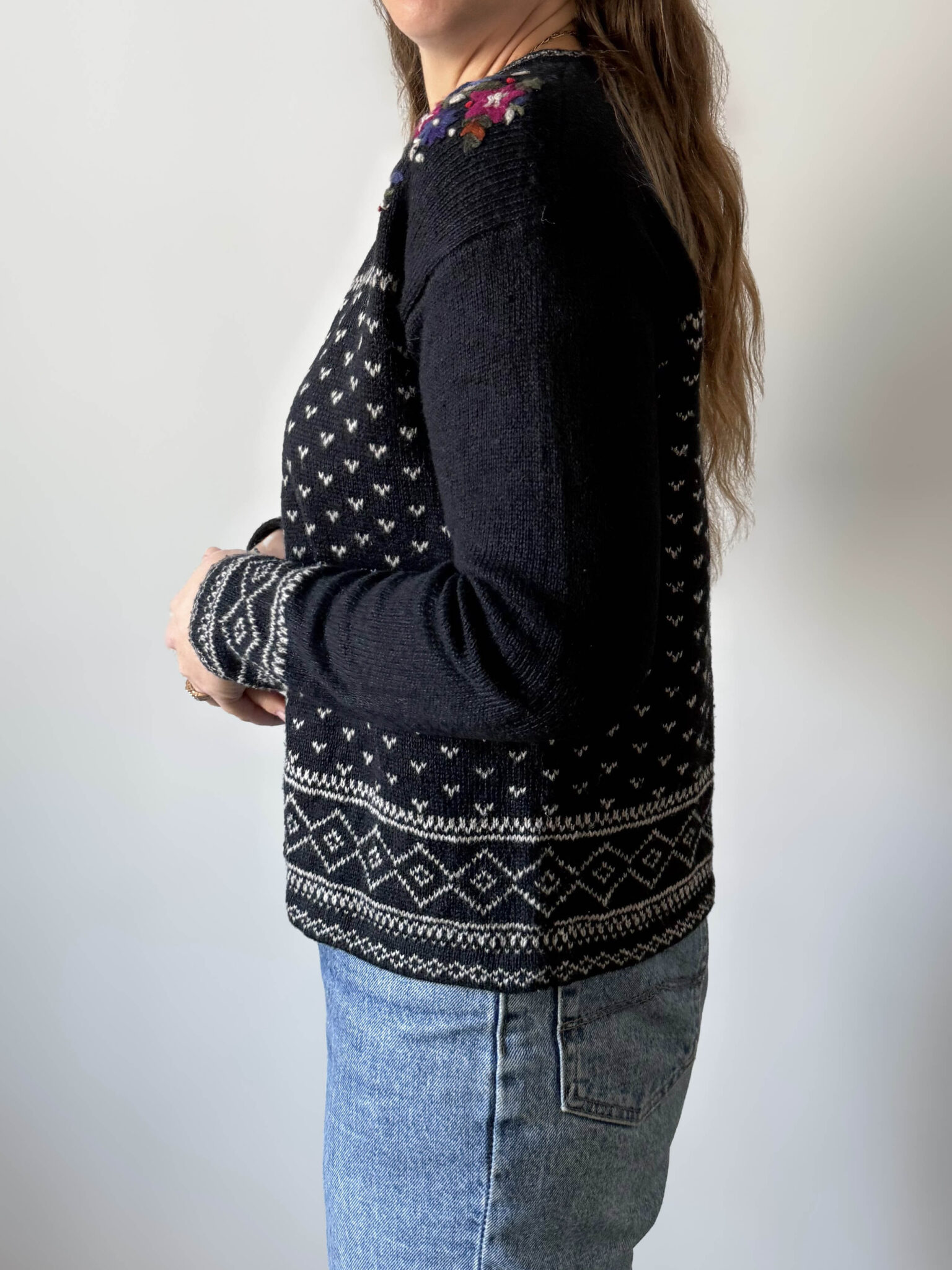 Imagen de Rebeca azul con flores (3)