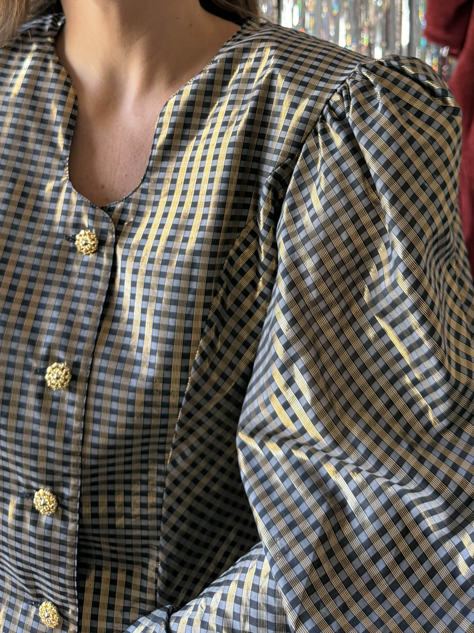 Imagen de Blusa cuadros metalizada (1)