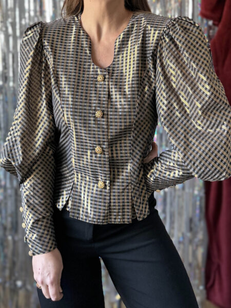 Imagen de Blusa cuadros metalizada (5)