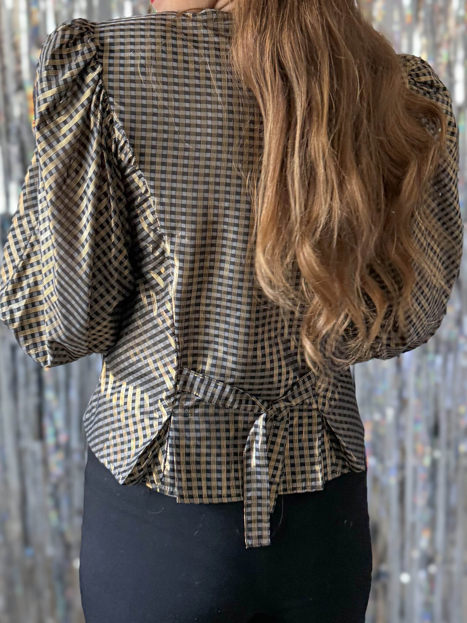 Imagen de Blusa cuadros metalizada (7)