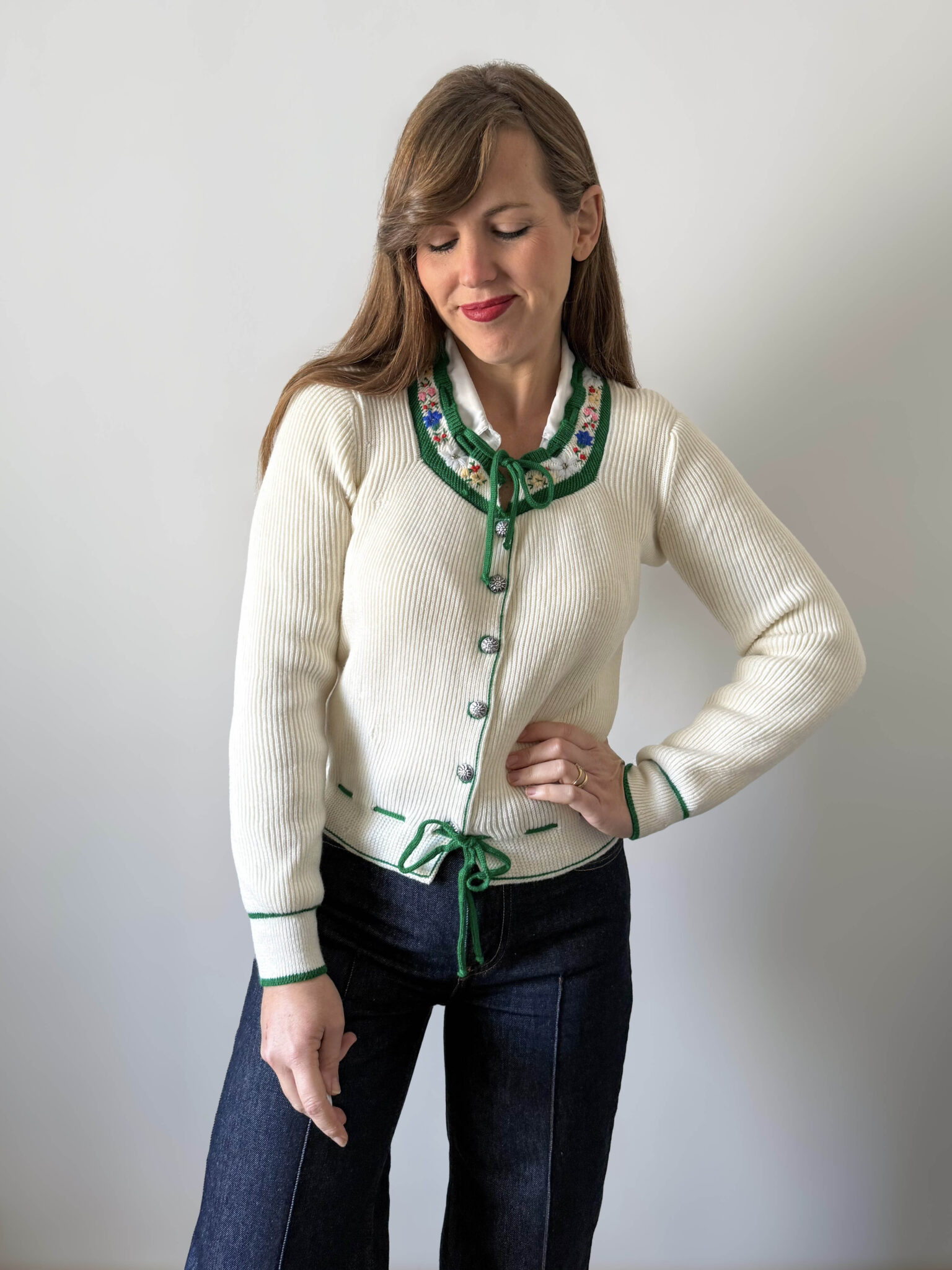 Imagen de Cardigan austriaco flores (1)