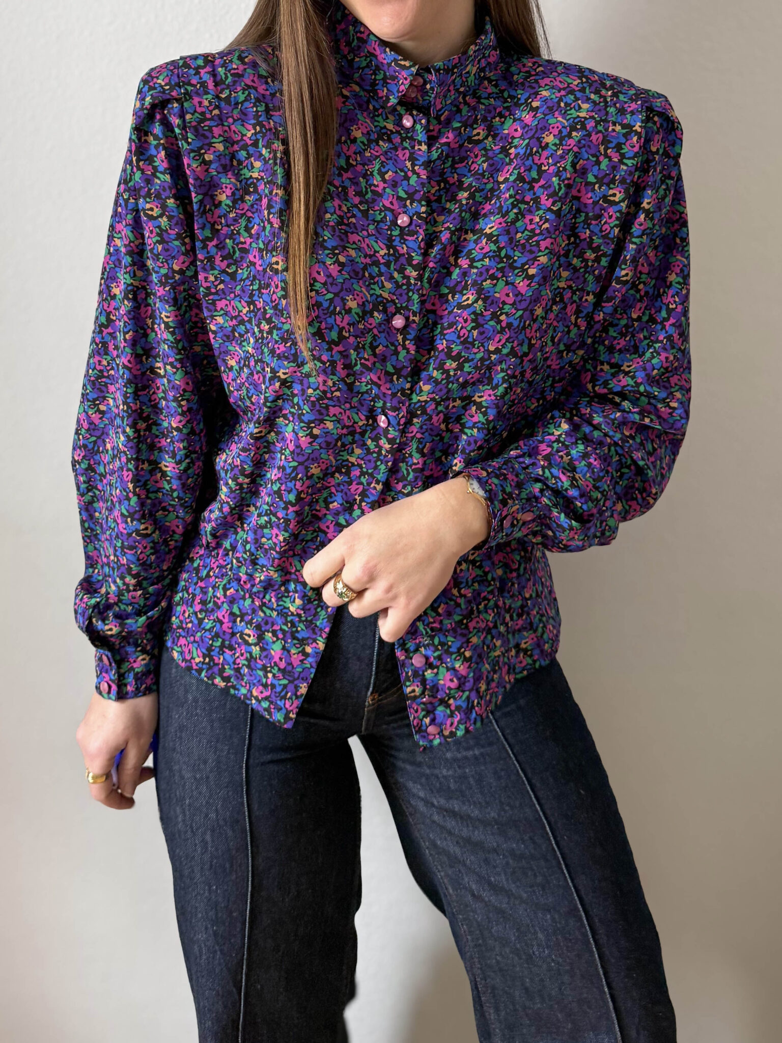 Blusa flores maxi hombreras (6) Imagen de Blusa flores maxi hombreras (6)