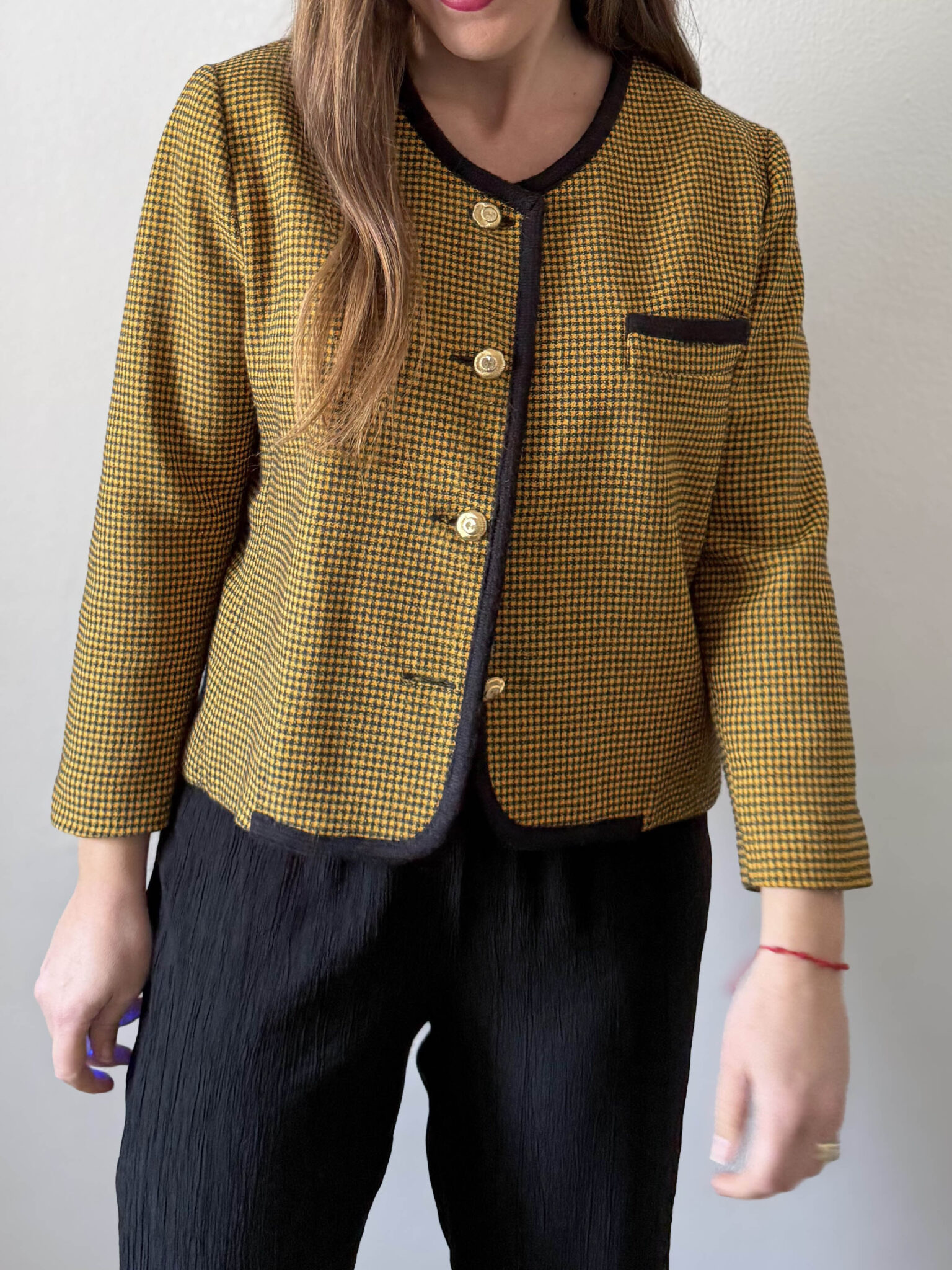 Chaqueta vichy mostaza (1) Imagen de Chaqueta vichy mostaza (1)