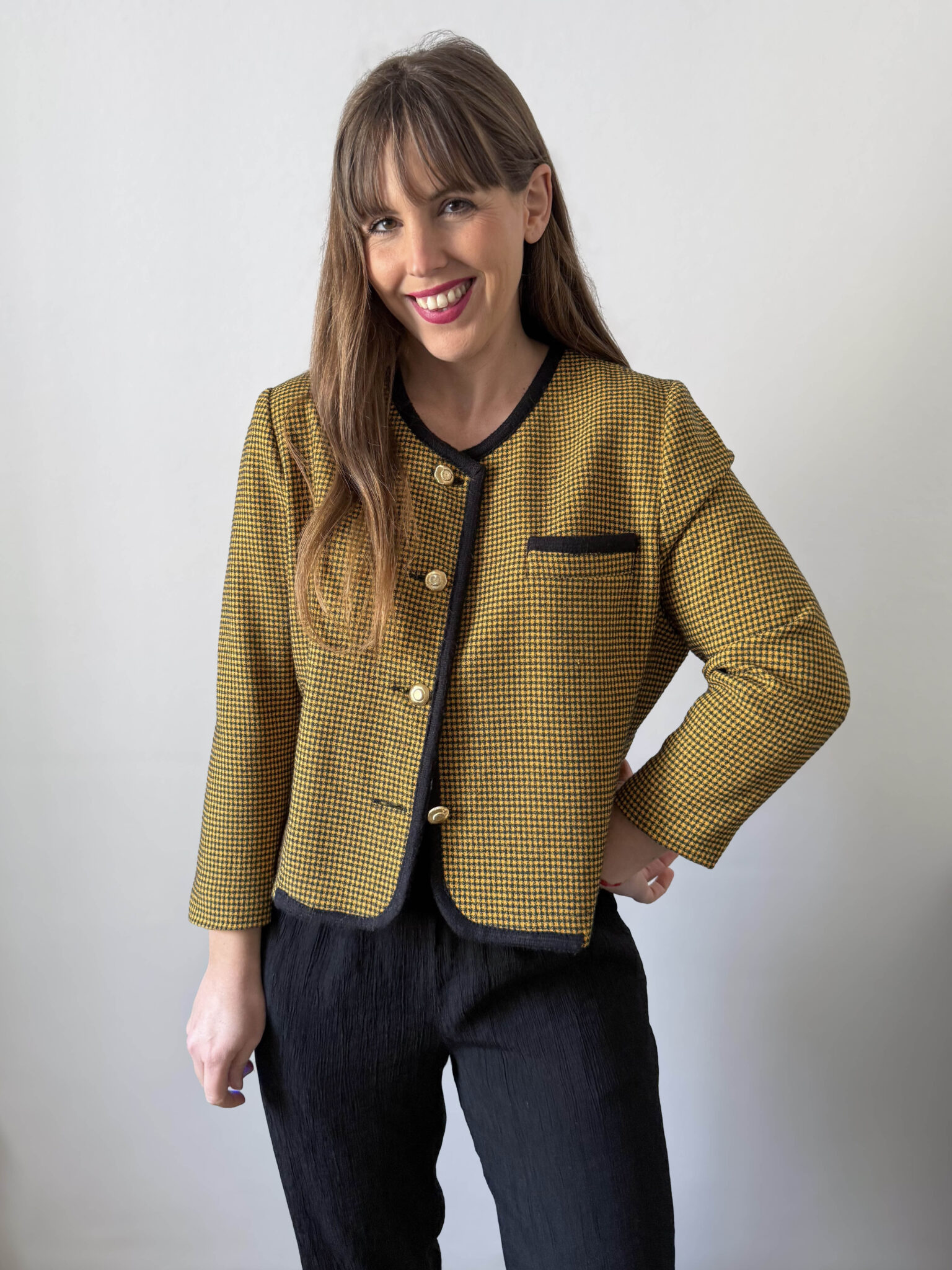 Imagen de Chaqueta vichy mostaza (2)