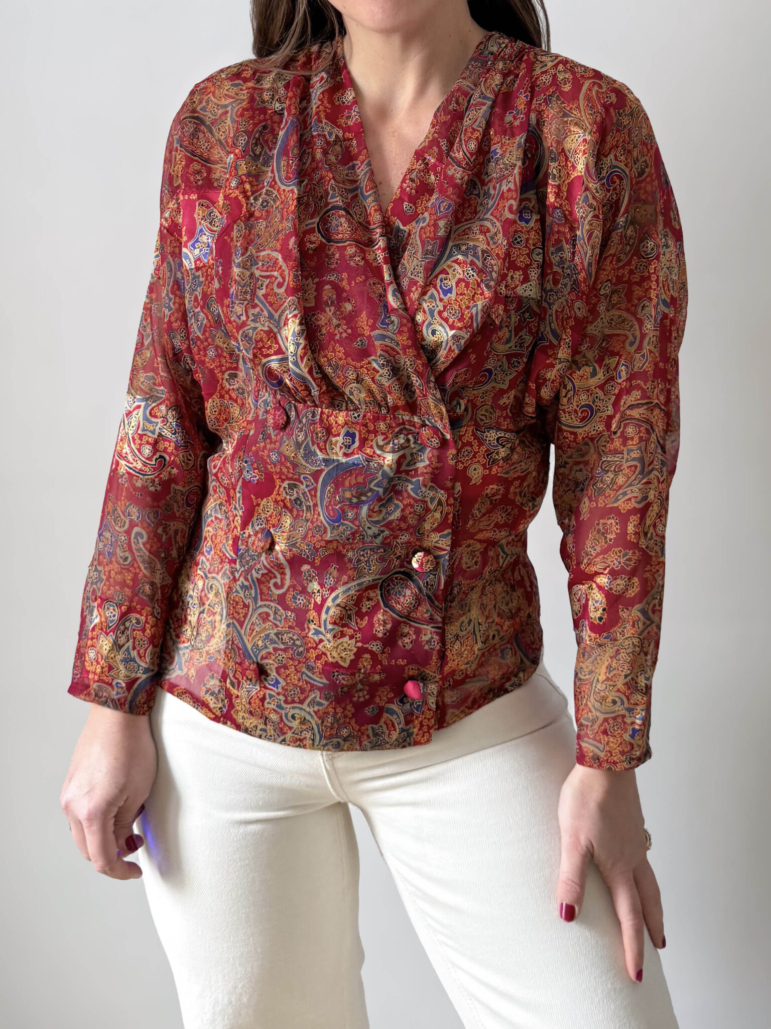 Blusa gasa estampado (2) Imagen de Blusa gasa estampado (2)
