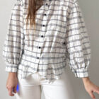 Imagen de Blusa cuello mao con cuadros (3)