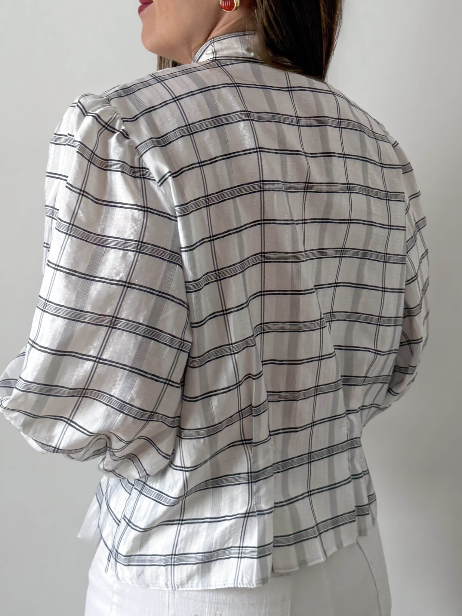 Imagen de Blusa cuello mao con cuadros (5)