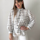 Imagen de Blusa cuello mao con cuadros (7)