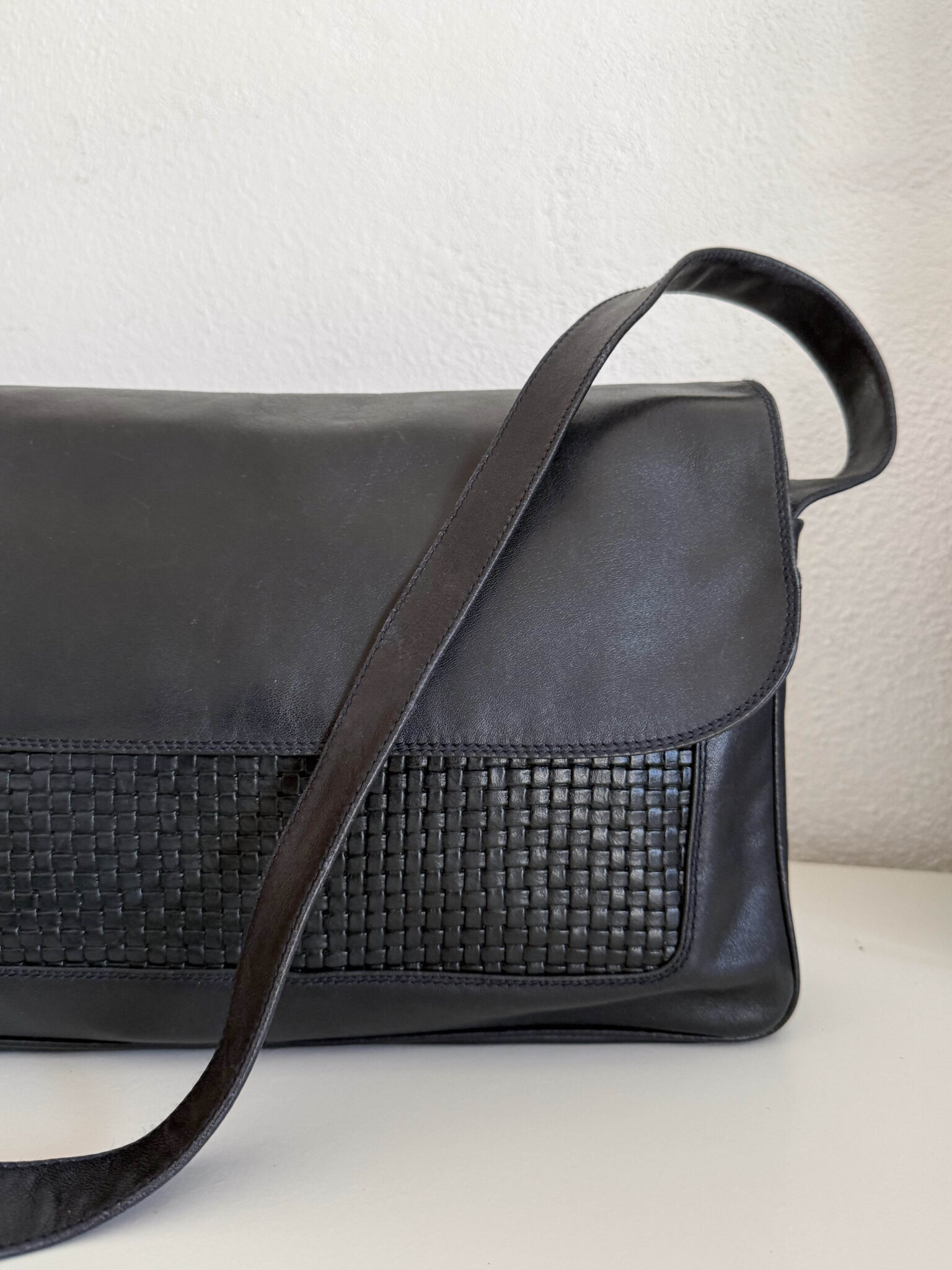 Imagen de Bolso italiano piel azul (2)