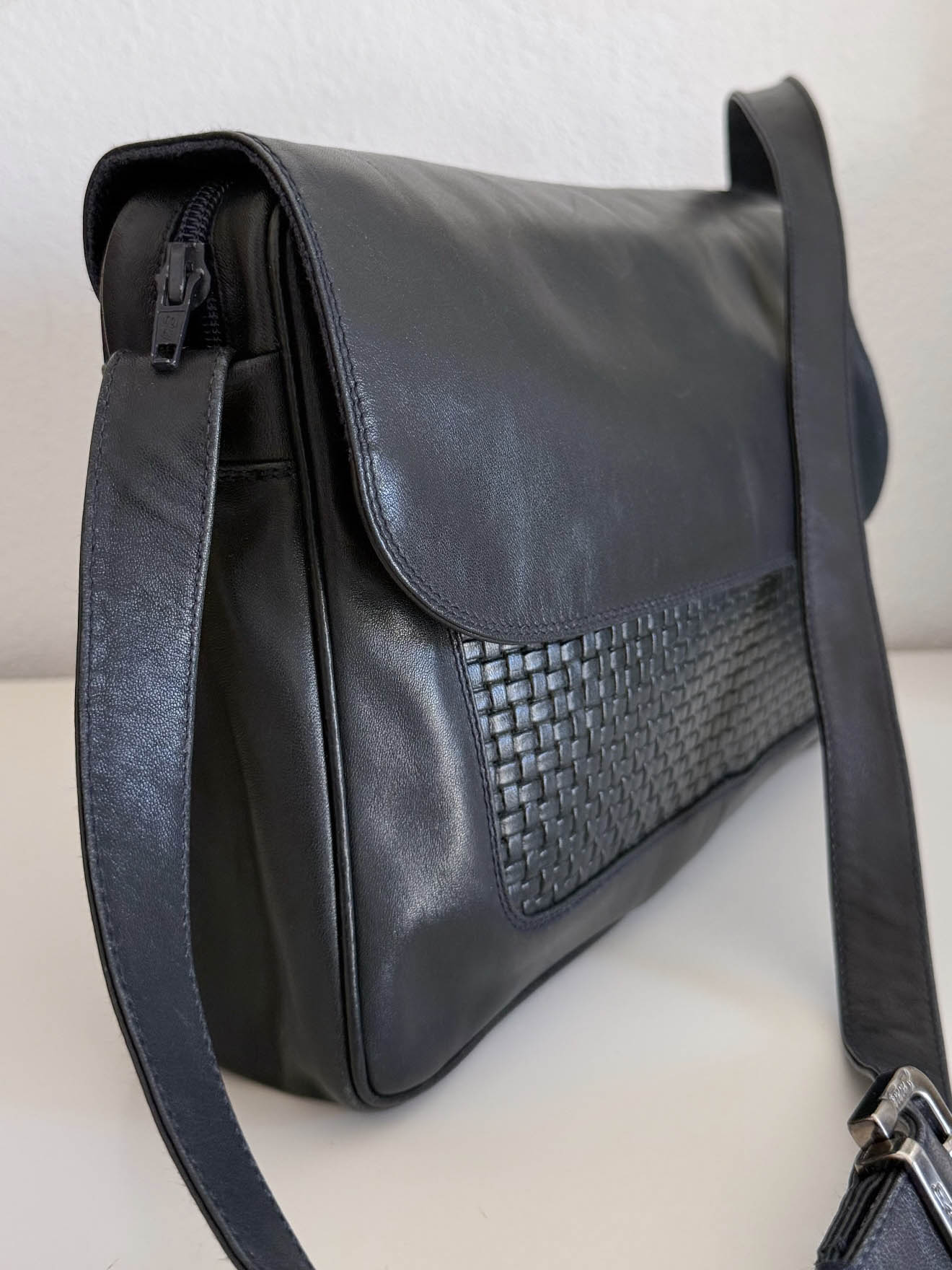 Imagen de Bolso italiano piel azul (8)