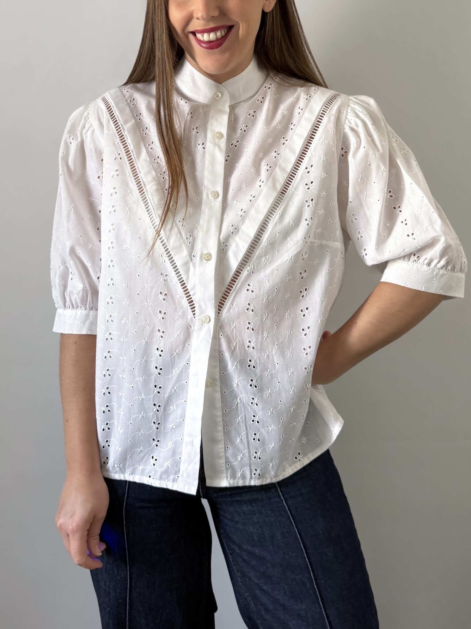 Img 0242 Blusa blanca tejido bordado