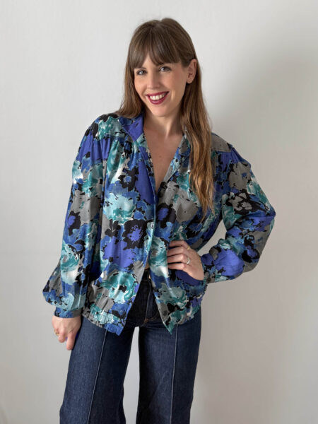 Imagen de Blusa flores azules (3)
