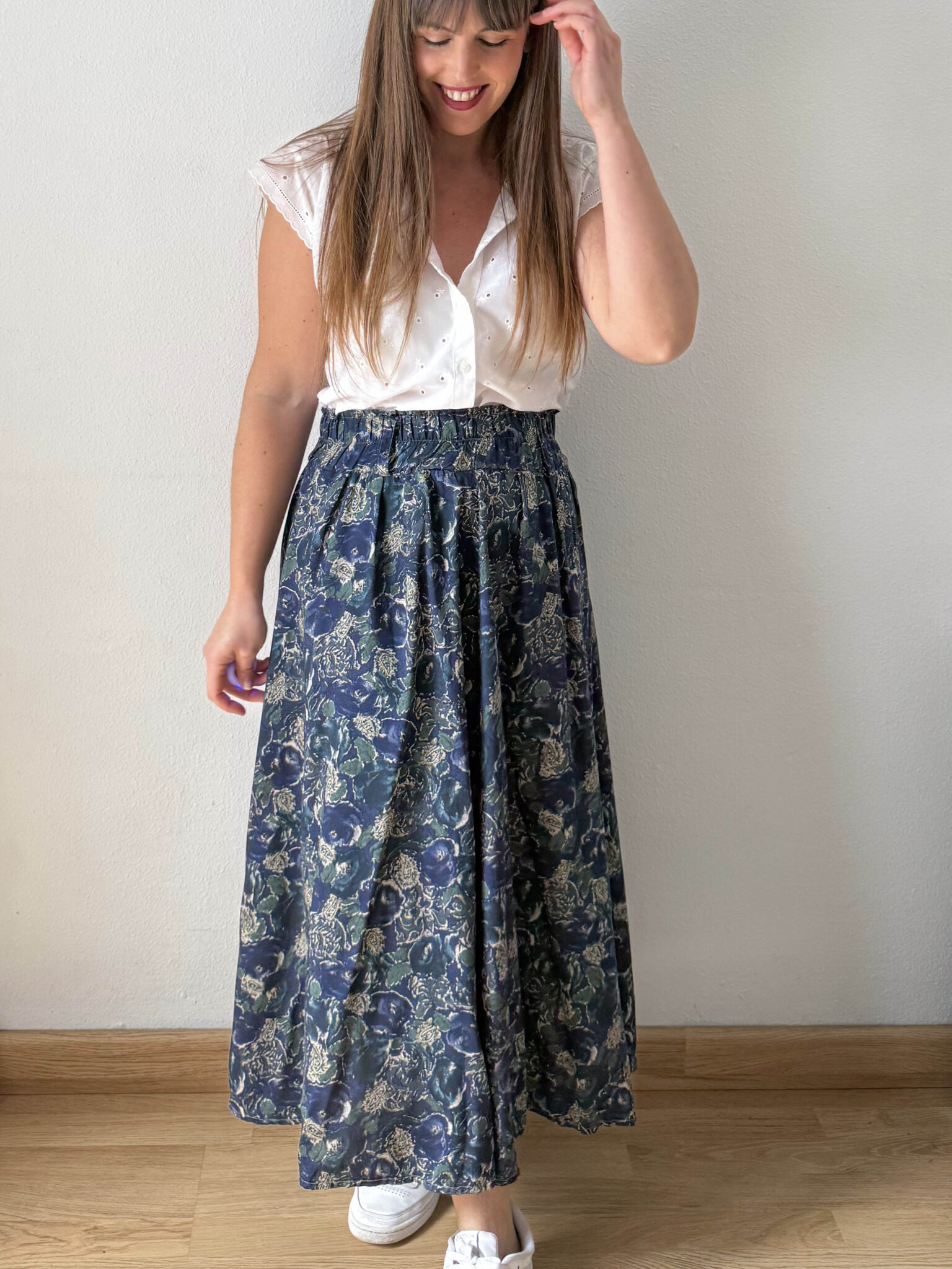Imagen de Falda flores tonos azules (3)