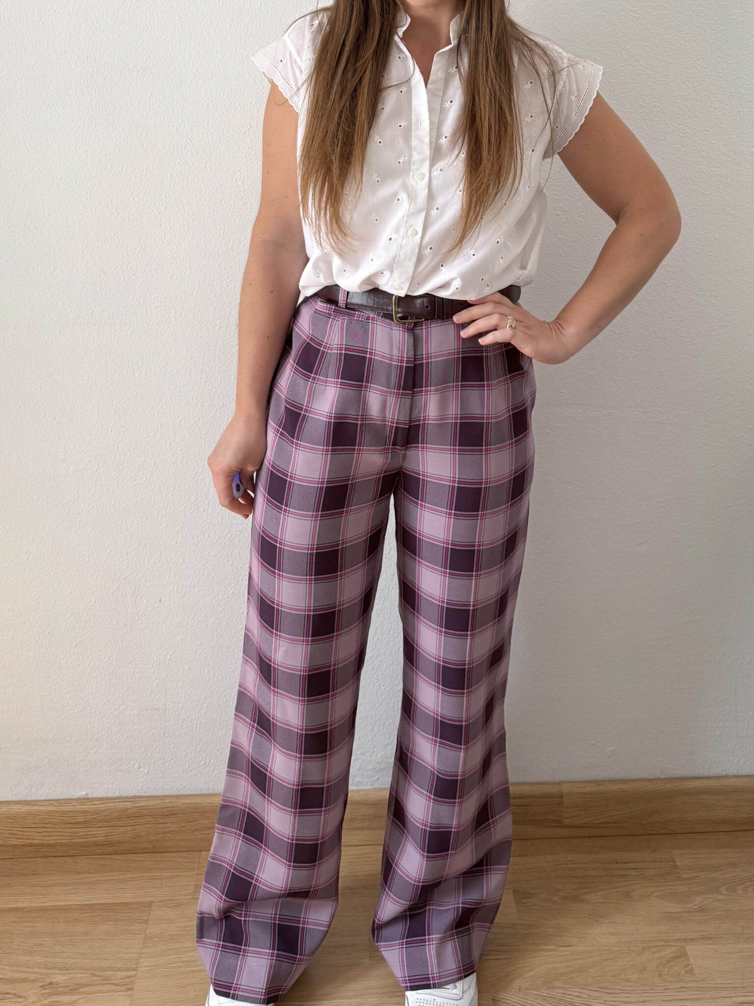 Imagen de Pantalon cuadros morados (2)