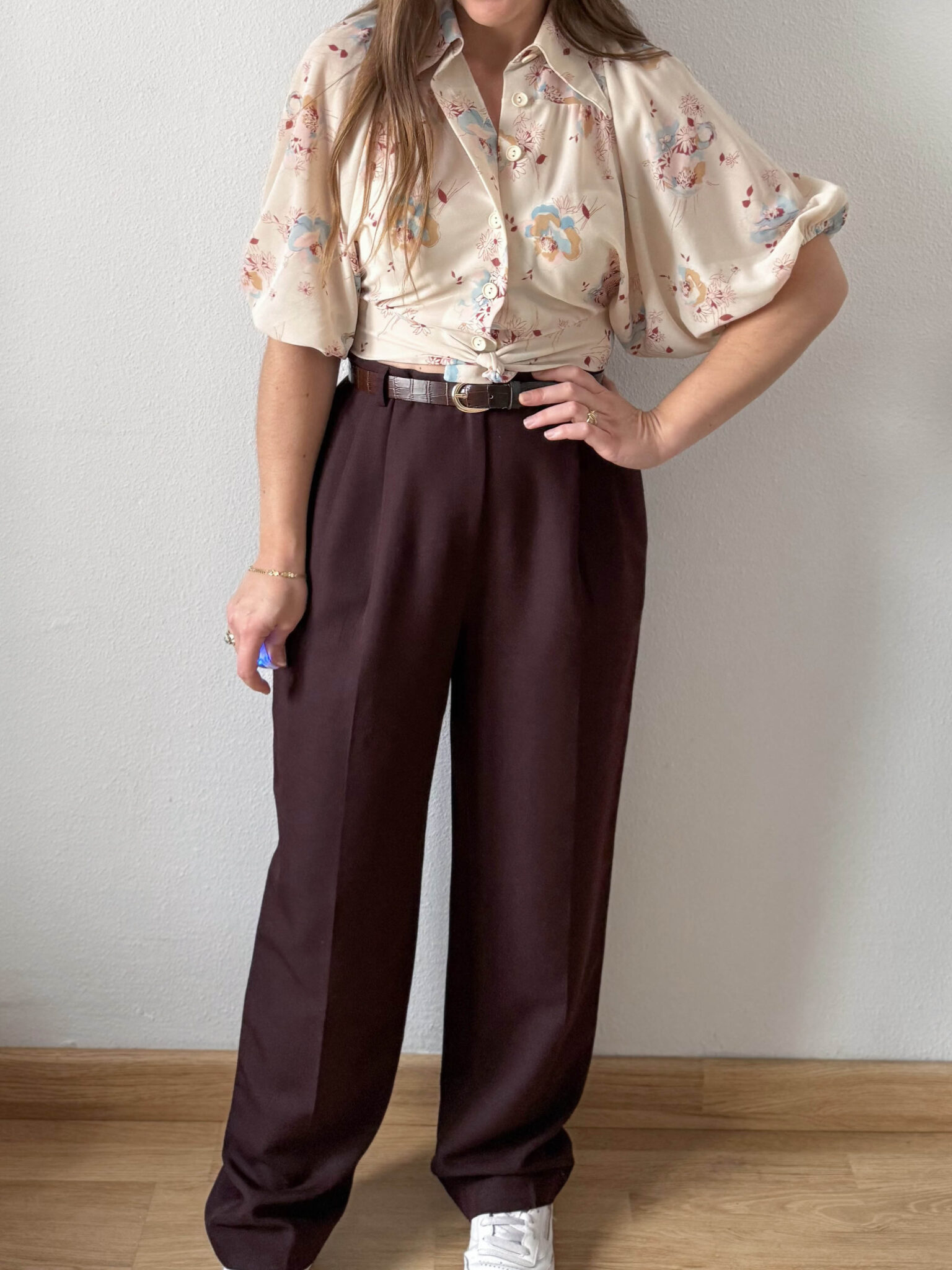 Imagen de Pantalon pinzas color vino (2)