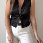 Imagen de Top satinado negro (3)