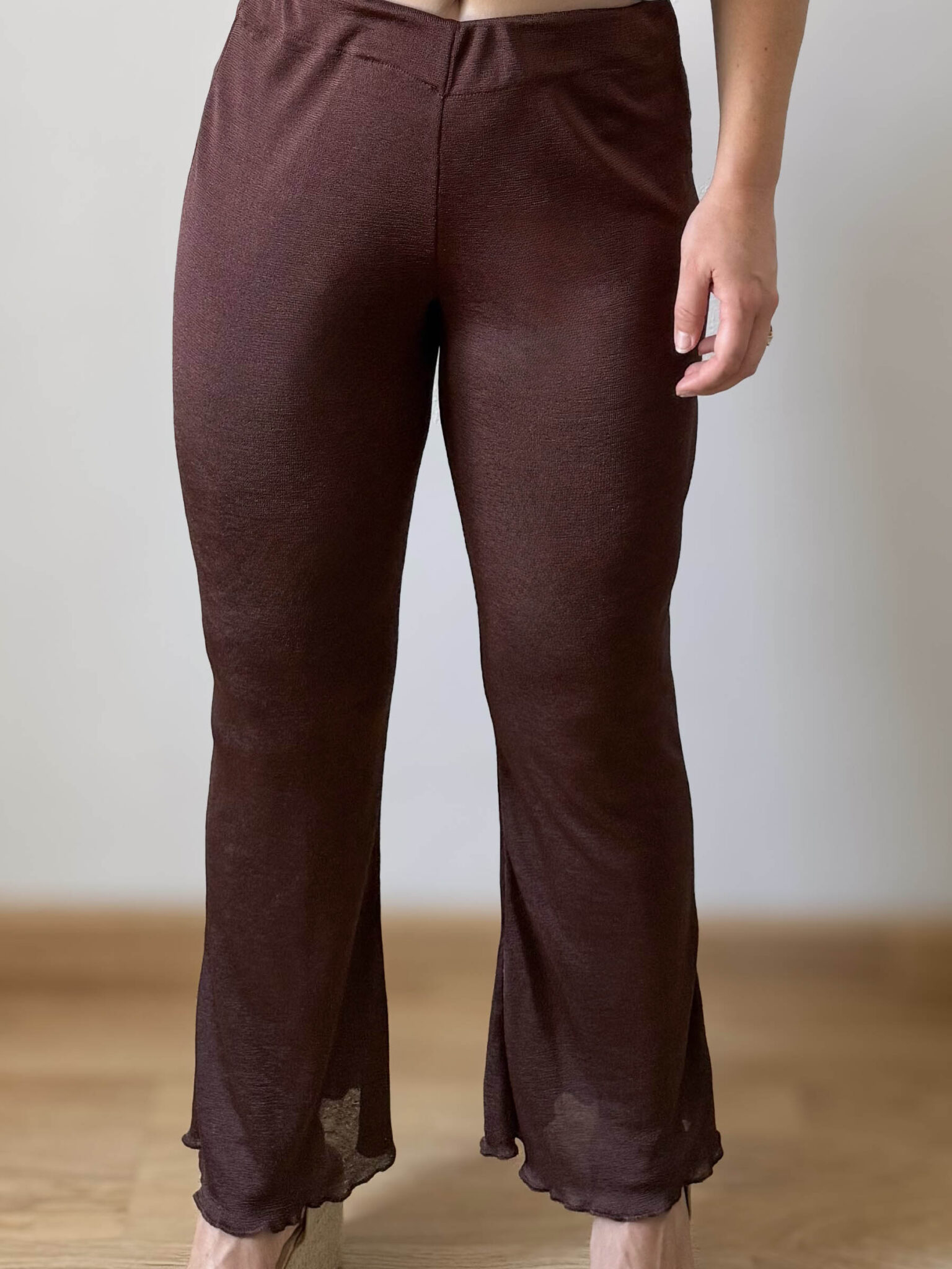 Pantalón marrón semitransparente (3) Imagen de Pantalón marrón semitransparente (3)