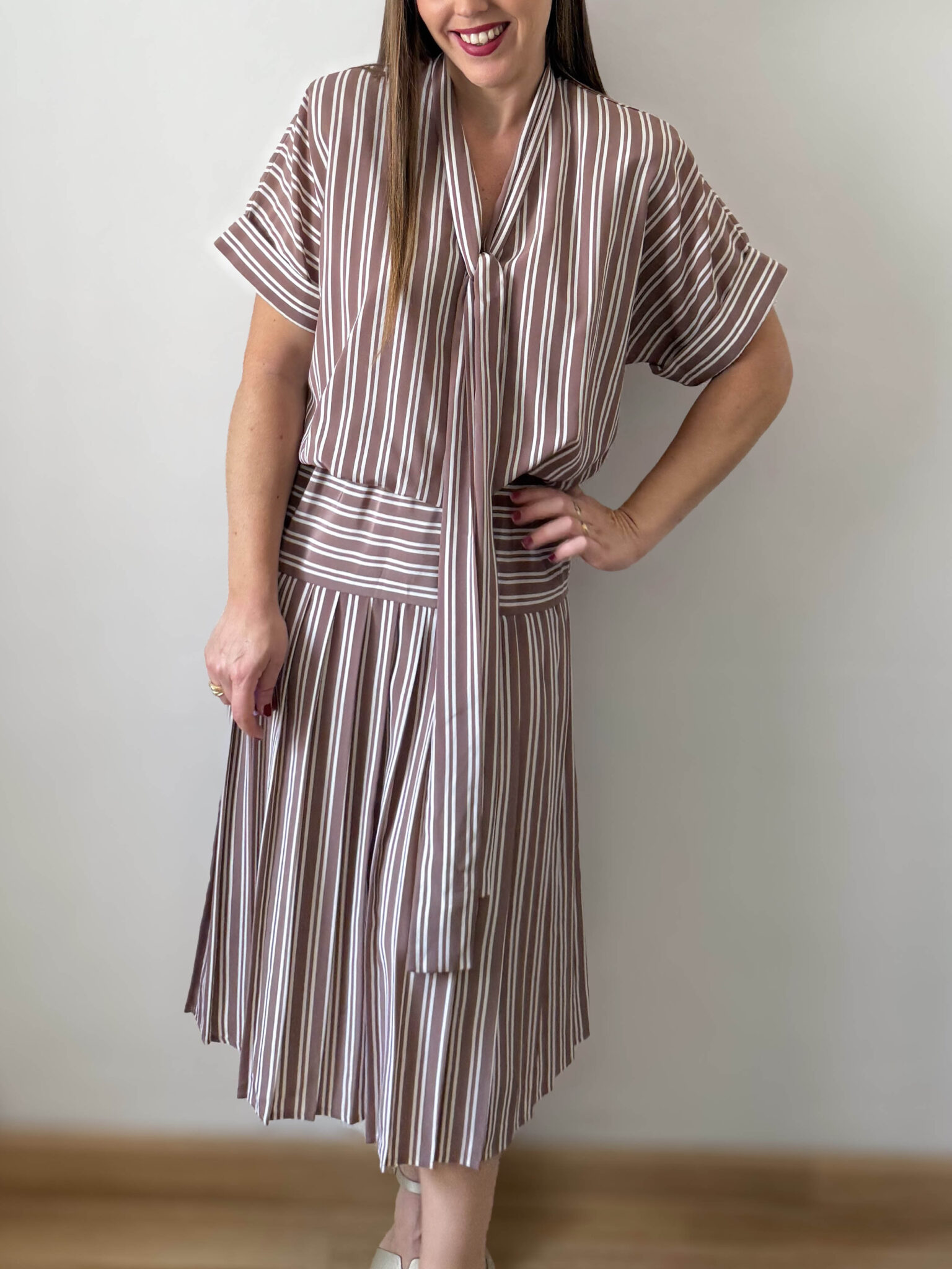 Imagen de Vestido de rayas marron (3)