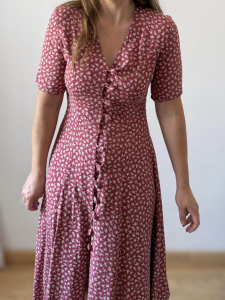 Imagen de Vestido granate florecitas (1)