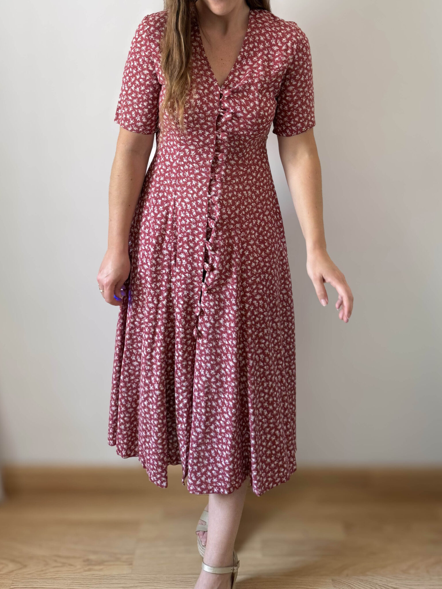 Imagen de Vestido granate florecitas (2)