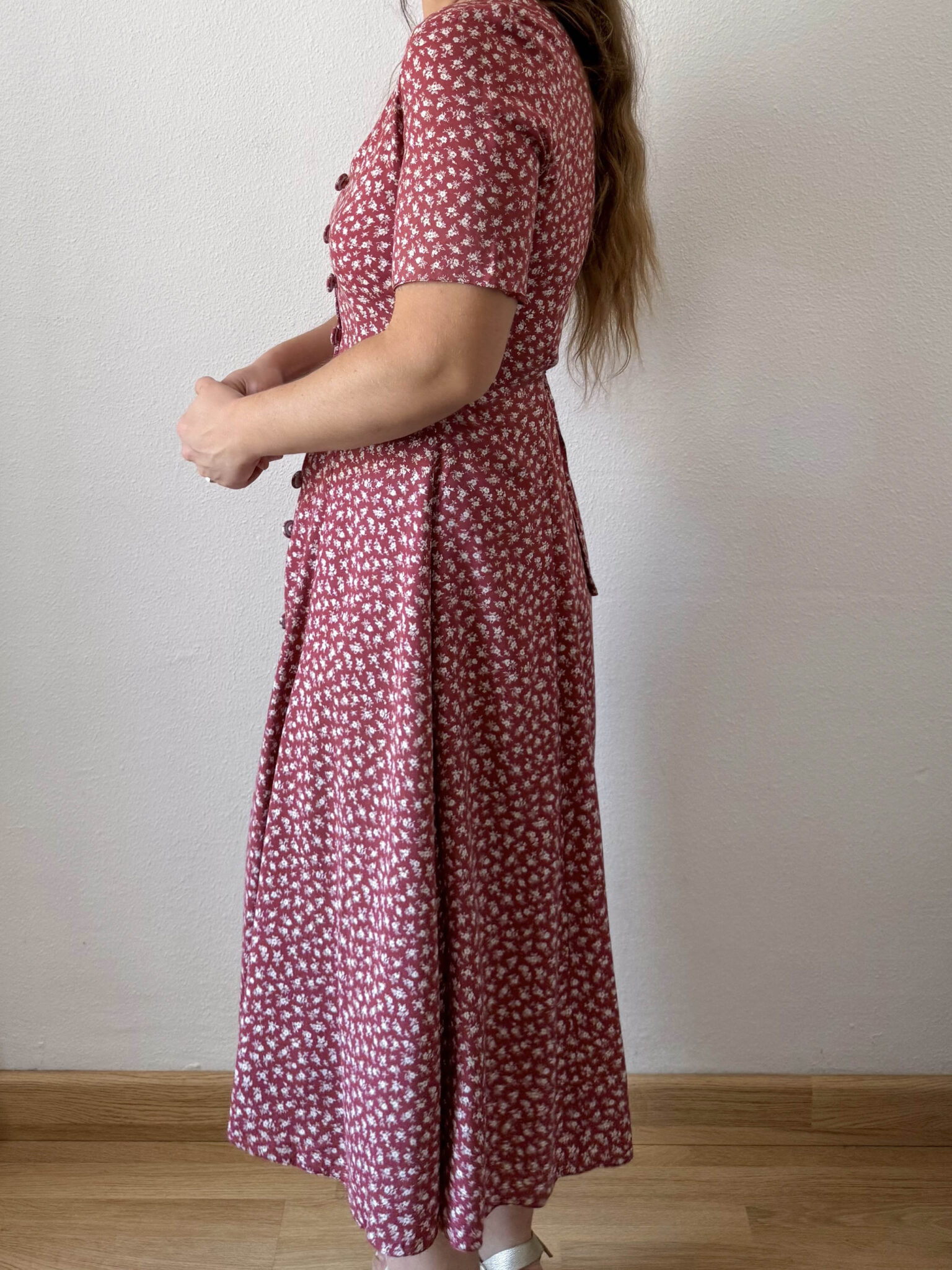 Imagen de Vestido granate florecitas (3)