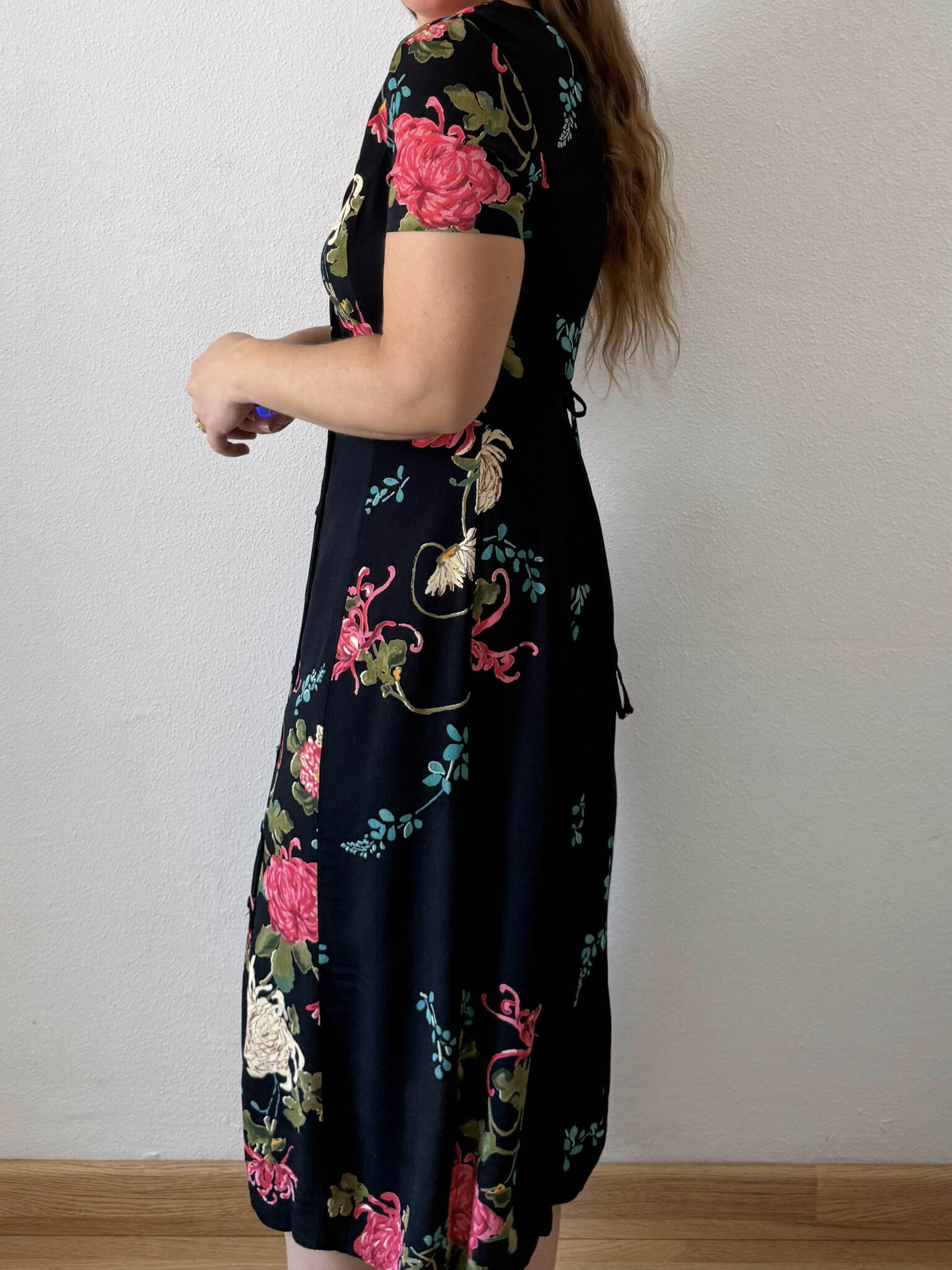 Imagen de Vestido negro estampado (5)